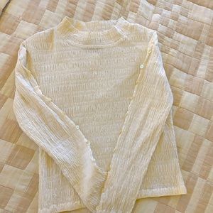 Nikki Chasin white crinkle top